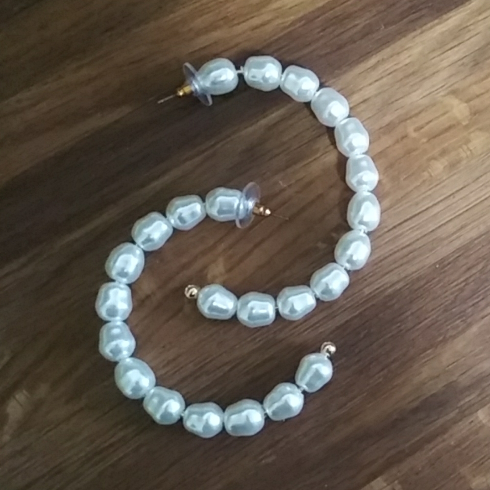 Pearl hoop earrings